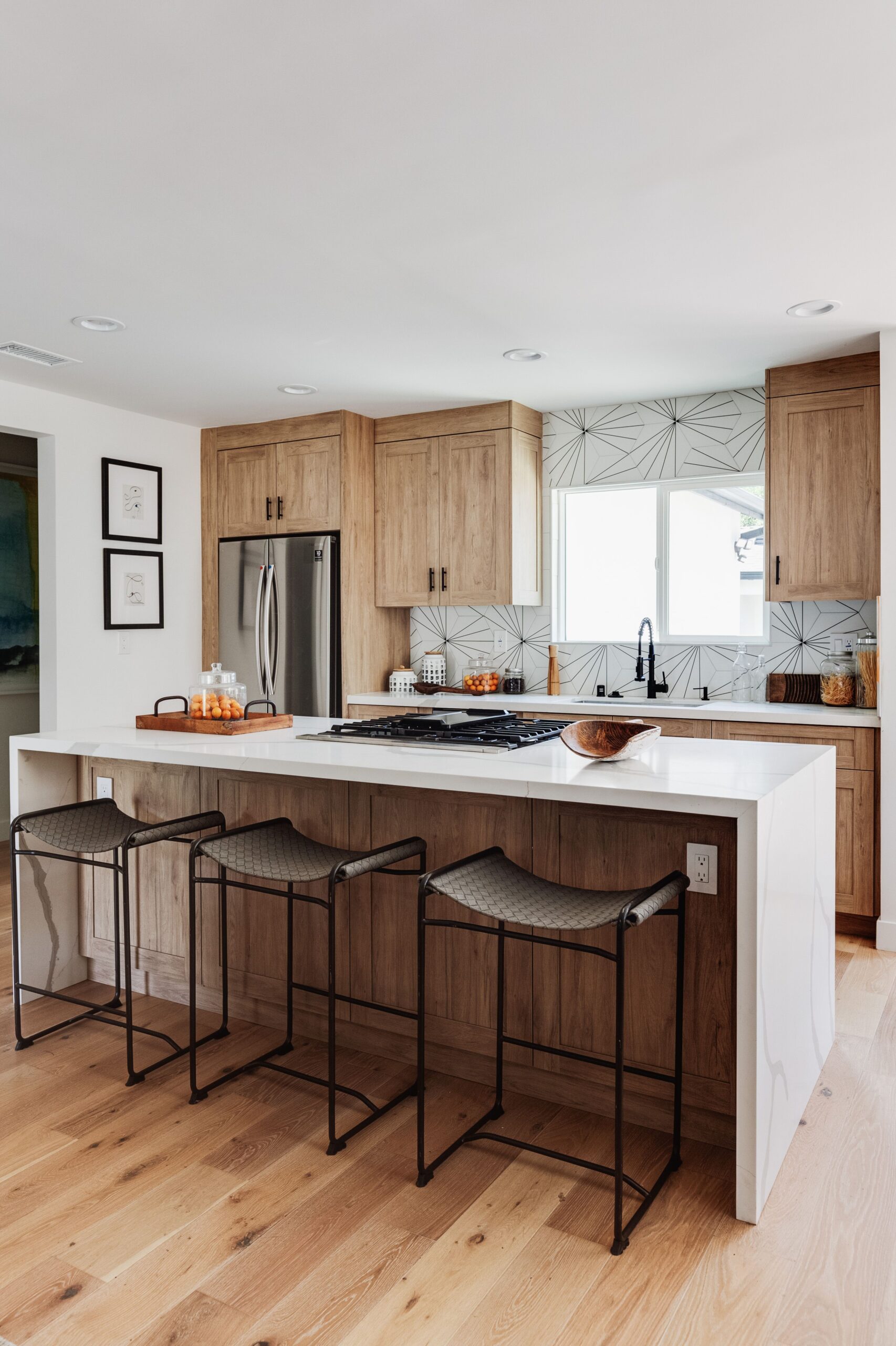 Handcrafted wood island detail by ATA Custom Cabinets